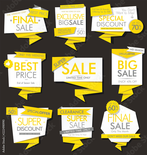 Modern sale banners and labels modern collection