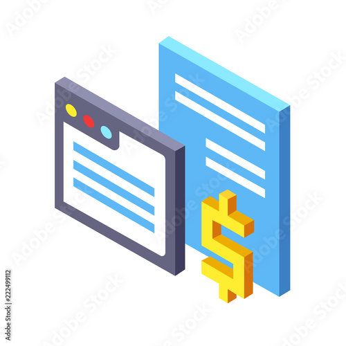 Content marketing Isometric Illustration