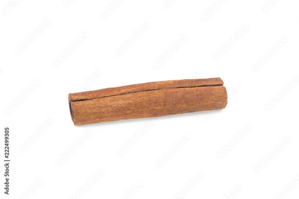 stick of cinnamon on white background stick of cinnamon on white background