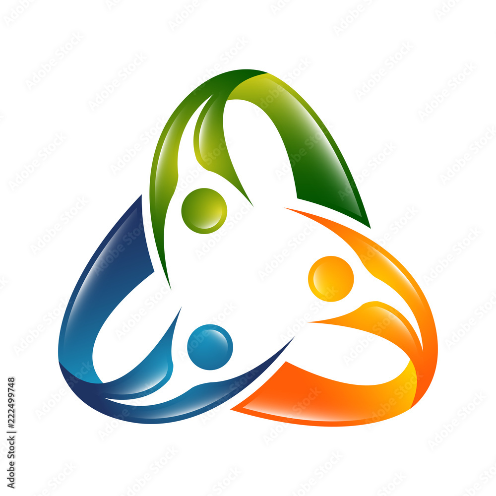 Obraz premium 3d Abstract people icons and symbols. Technology people icon logo