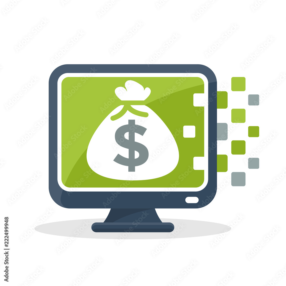 Vector icon illustration with the concept of digital communication, about income information from the internet Vector icon illustration with the concept of digital communication, about income information from the internet