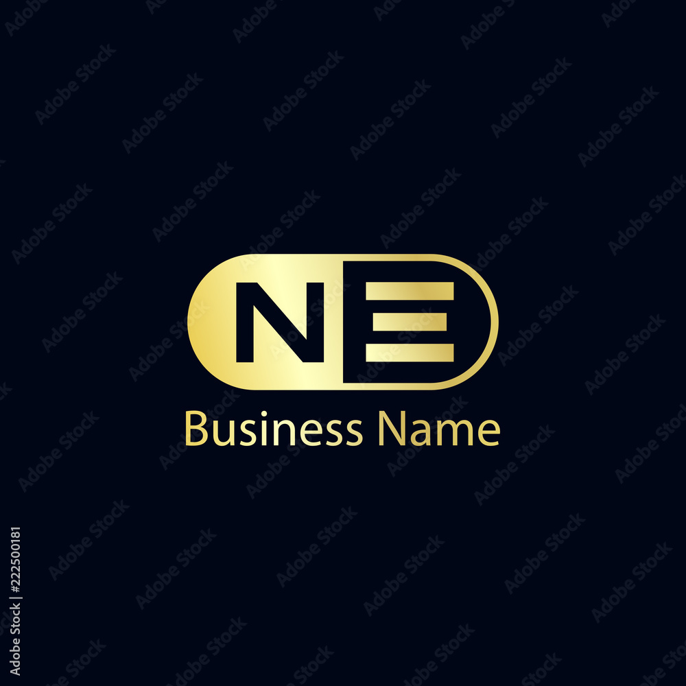 Initial Letter NE Logo Template Design