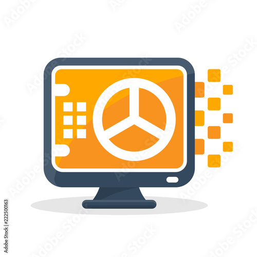 Vector illustration icon with digital communication concept, about online safe storage media