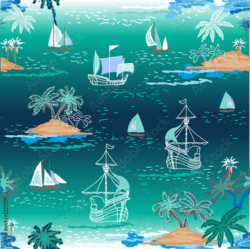 Summer regata in blue lagoon.