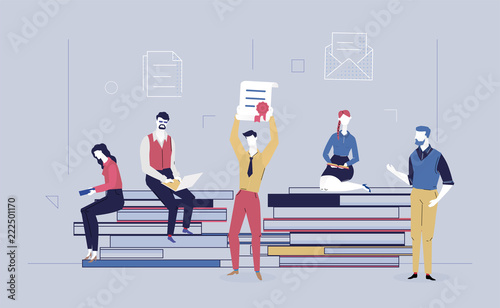 Business success - flat design style colorful illustration