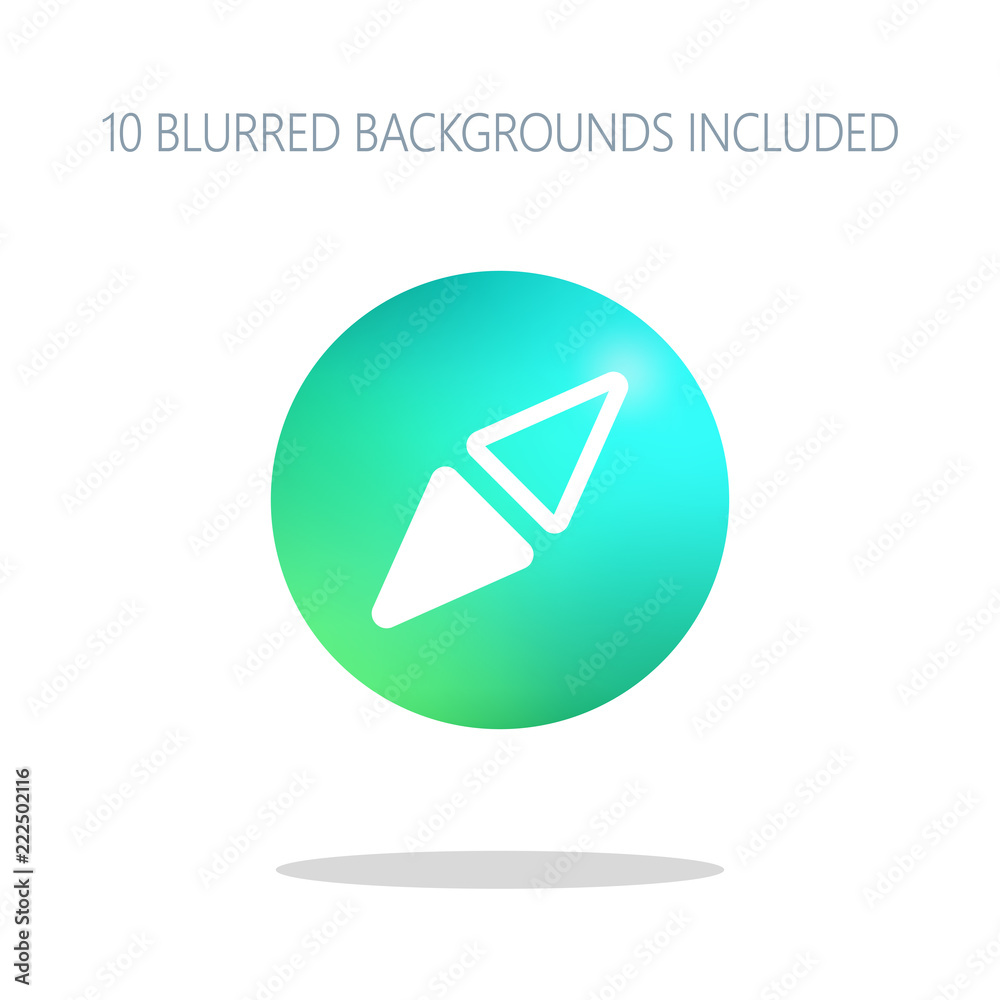 Simple compass icon. Colorful logo concept with simple shadow on Simple compass icon. Colorful logo concept with simple shadow on