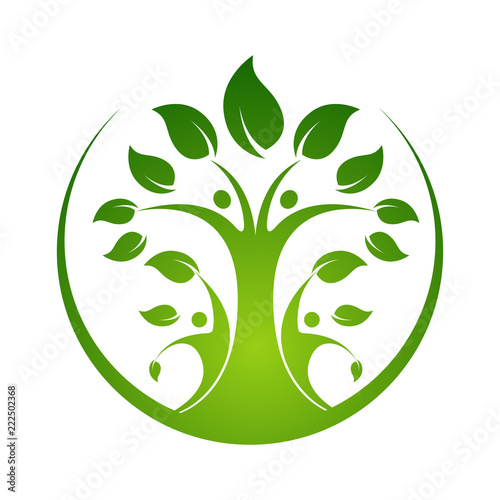 family tree symbol icon logo design template illustration