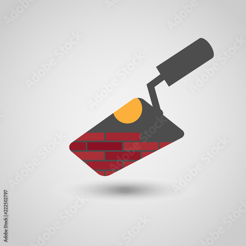 trowel vector multi exposure icon, laying brics
