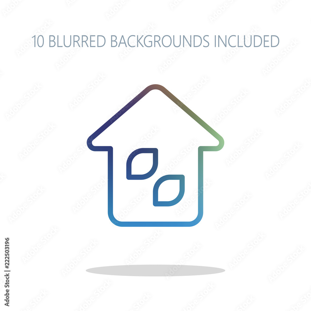 Simple house icon. Linear icon with thin outline. Colorful logo Simple house icon. Linear icon with thin outline. Colorful logo