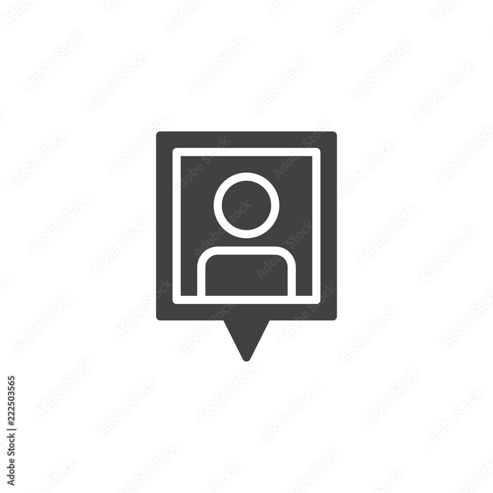 Man location pin vector icon. filled flat sign for mobile concept and web design. Friend position simple solid icon. Symbol, logo illustration. Pixel perfect vector graphics Man location pin vector icon. filled flat sign for mobile concept and web design. Friend position simple solid icon. Symbol, logo illustration. Pixel perfect vector graphics