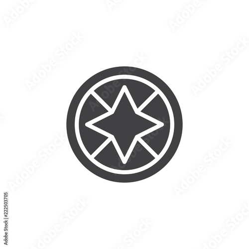 Windrose star vector icon. filled flat sign for mobile concept and web design. Compass simple solid icon. Symbol, logo illustration. Pixel perfect vector graphics