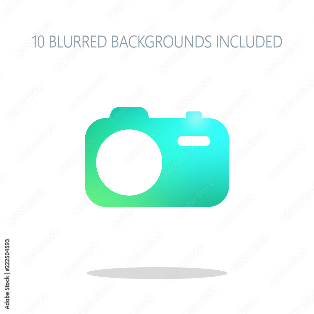 Simple photo camera. Technology icon. Colorful logo concept with Simple photo camera. Technology icon. Colorful logo concept with