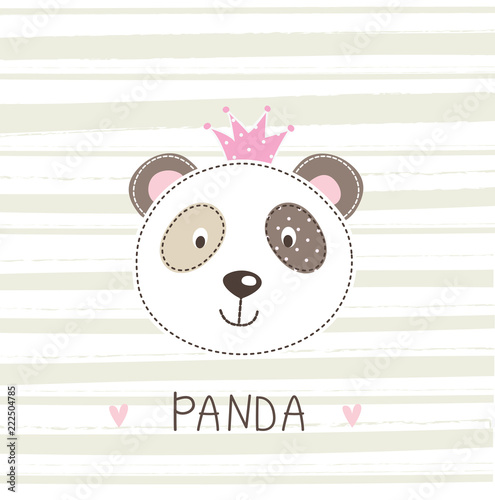 Fototapeta Naklejka Na Ścianę i Meble -  Cute little panda vector illustration