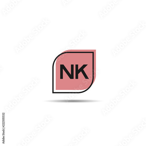 Initial Letter NK Logo Template Design