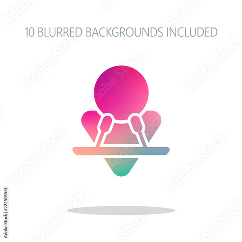 Male speaker icon. Colorful logo concept with simple shadow on w