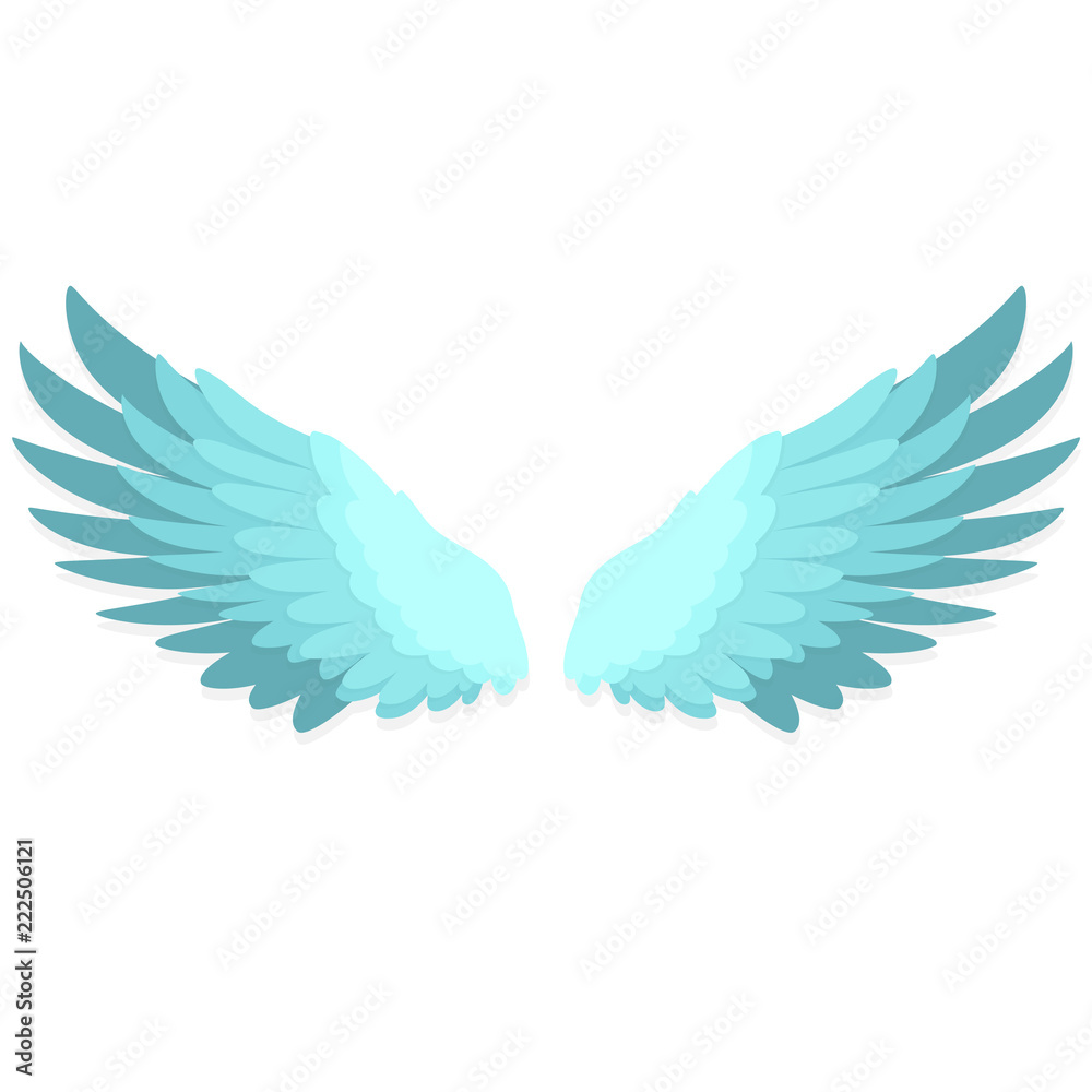 Fototapeta premium grüner Flügel Flat Design Icon