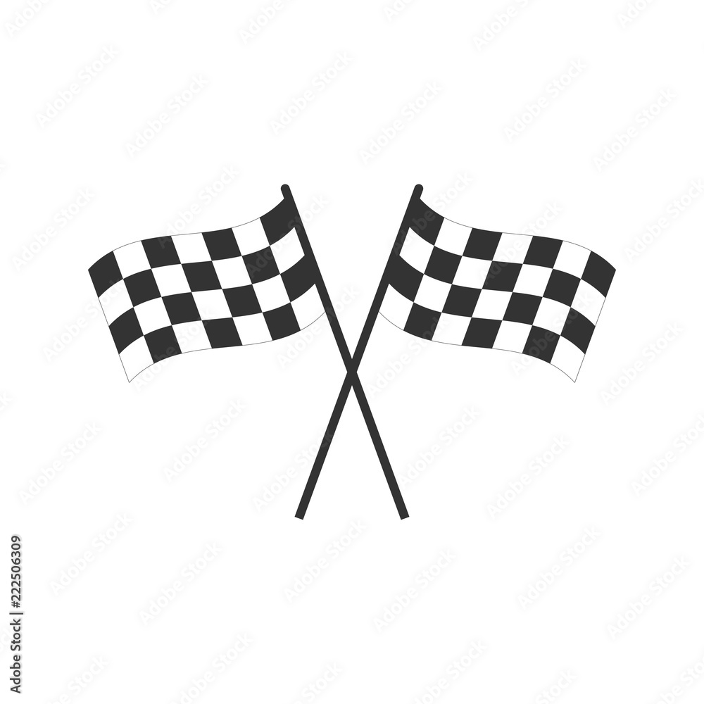 Fototapeta premium Racing flag icon. Vector illustration, flat design.