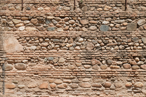 Steinmauer, Alcazaba, Alhambra, Granada, Andalusien, Spanien