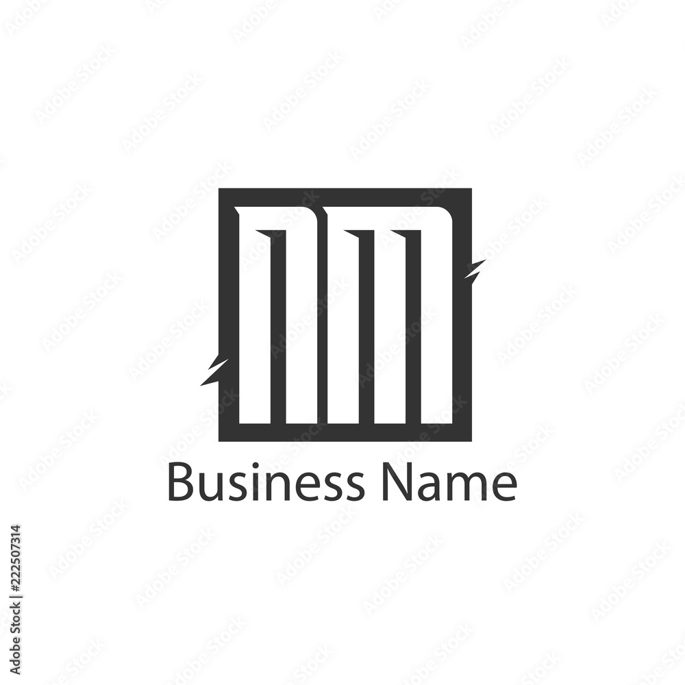 Initial Letter NM Logo Template Design