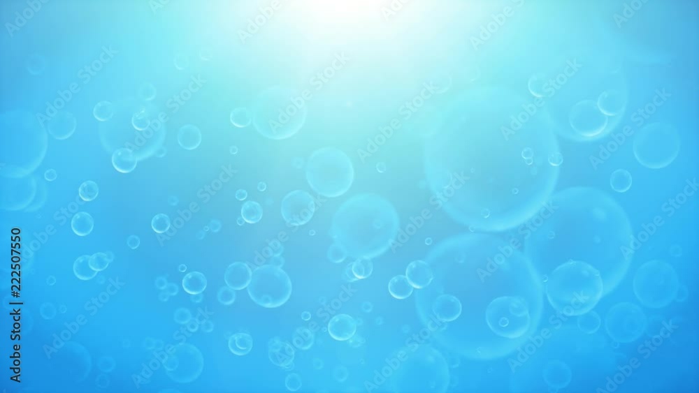 4k Blue Water Bubbles Background/
Animation of abstract water bubbles background with shining light and roaming gradient