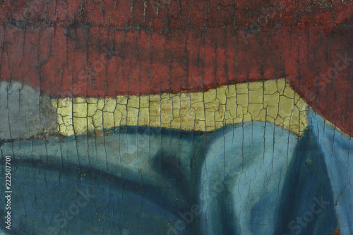 Bild auf Leinwand Restoration: close up of a painting final retouch