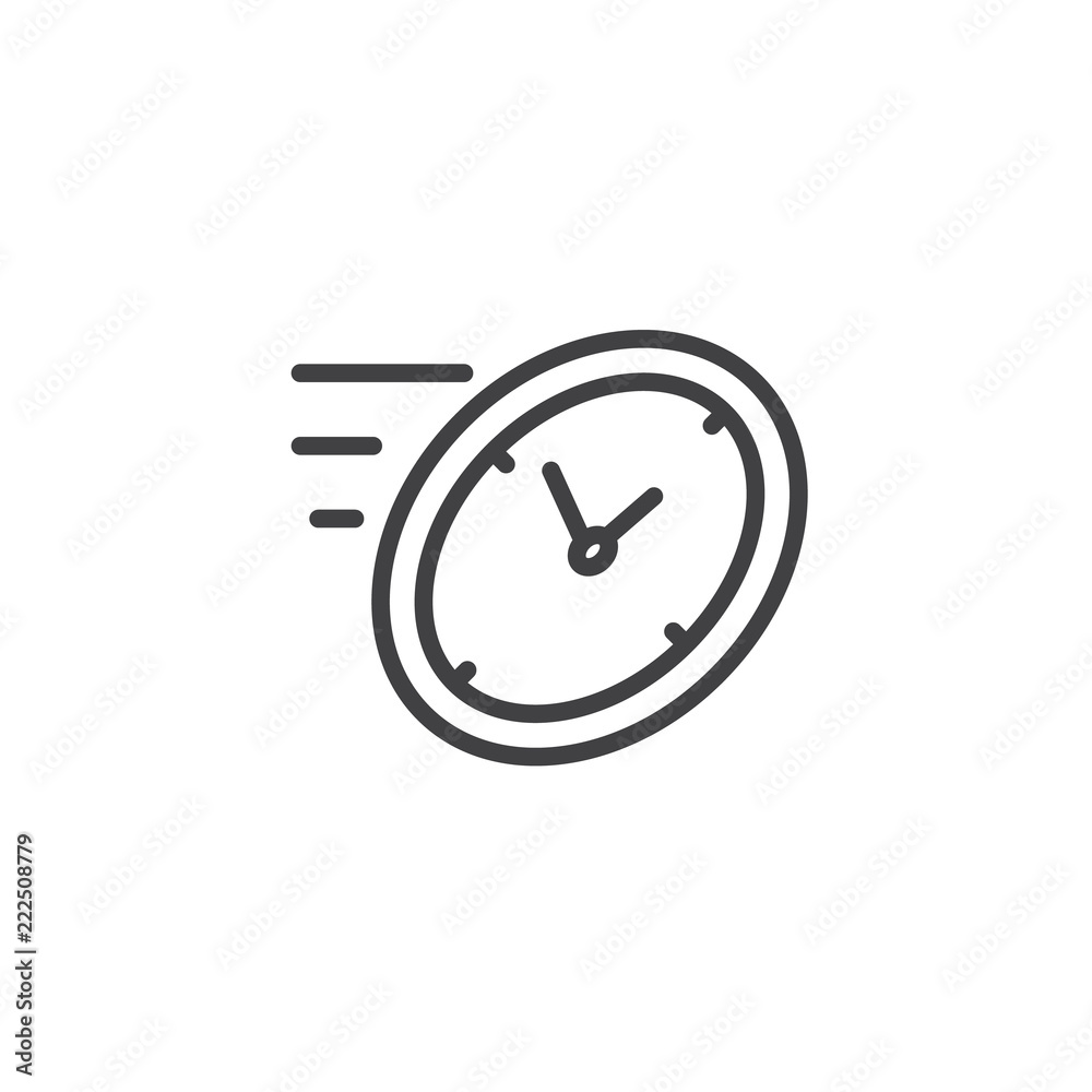 Fast time outline icon. linear style sign for mobile concept and web design. rush hour simple line vector icon. Clock symbol, logo illustration. Pixel perfect vector graphics Fast time outline icon. linear style sign for mobile concept and web design. rush hour simple line vector icon. Clock symbol, logo illustration. Pixel perfect vector graphics