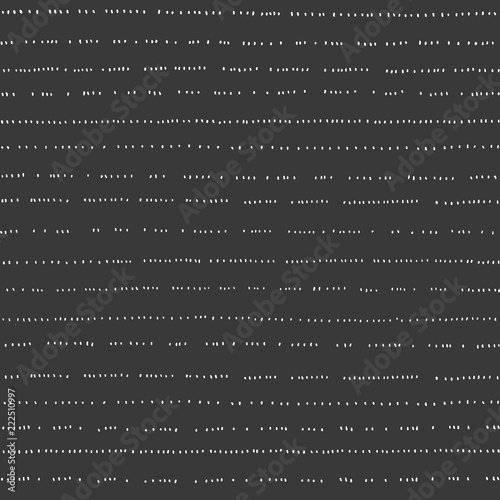 Hand drawn tribal marks, dots, forming stripes,lines, mimicking stitches on dark background. Geo vector seamless pattern