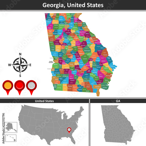 Map of Georgia, US photo