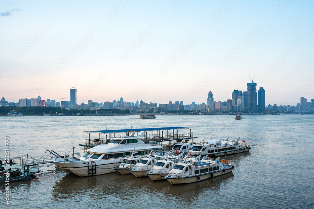 Naklejka premium panoramic city skyline in wuhan china