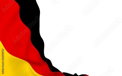 Flag of Germany. Wide format 3D illustration. State symbol of the Federal Republic of Germany. 3D rendering