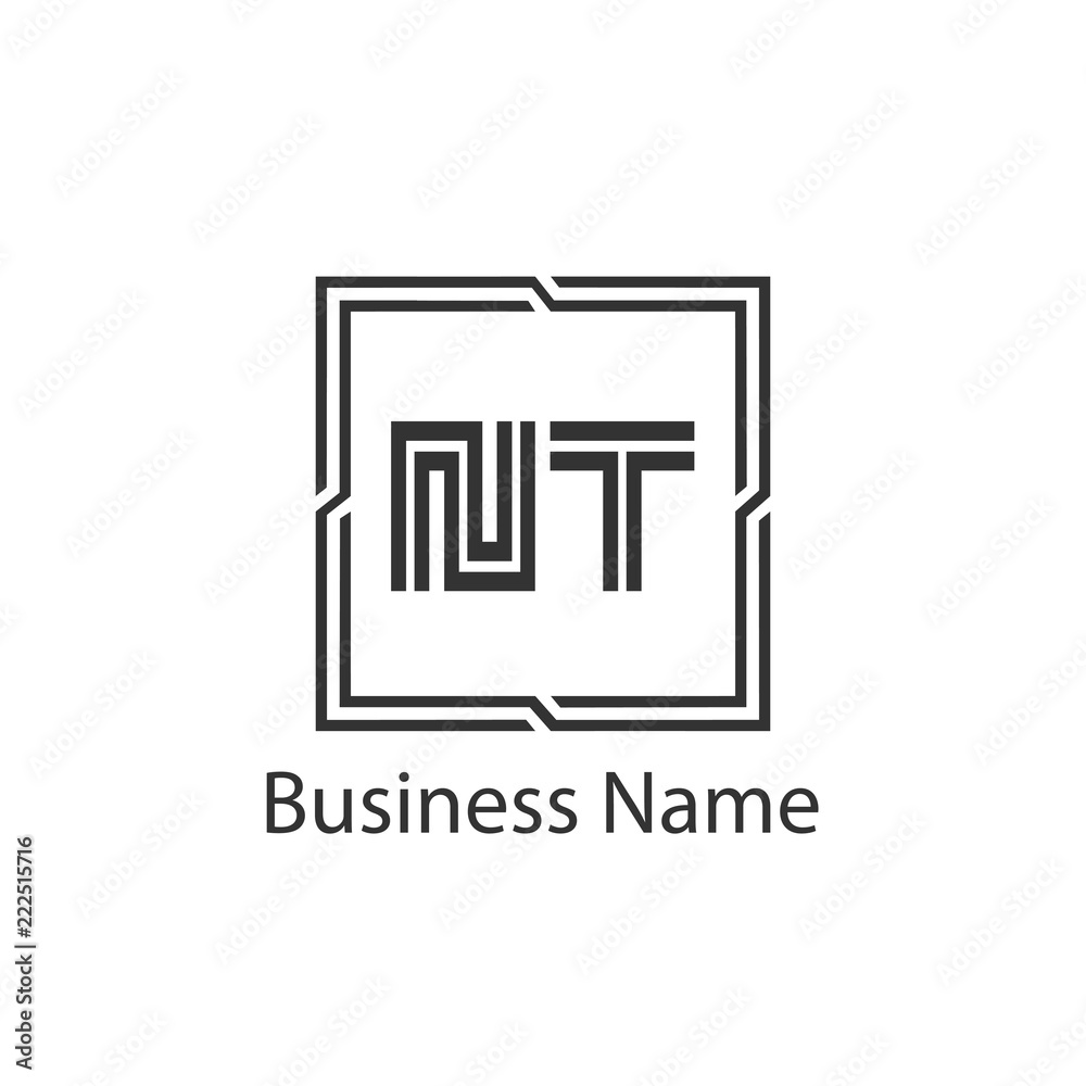 Initial Letter NT Logo Template Design