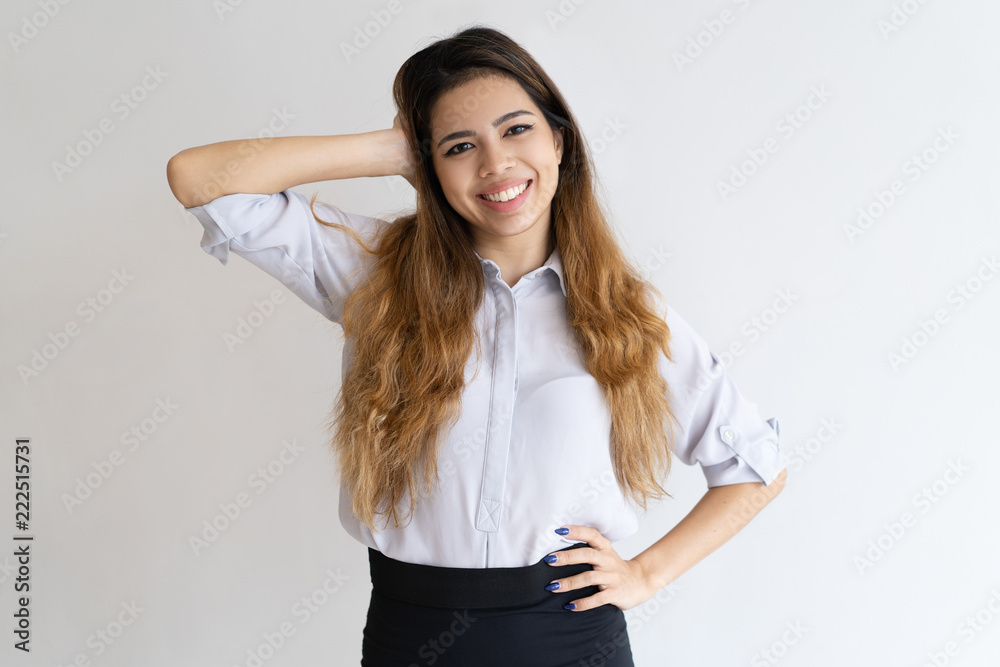 Confused young woman posing with hand on her head Stock Photo by  ©VelesStudio 84442756