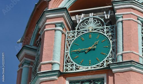 clock on the bell tower of the Orthodox church