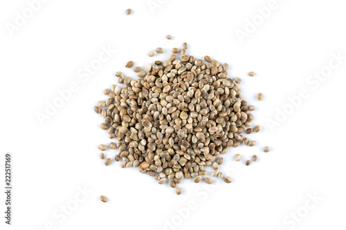 Cannabis Hemp seeds close up macro shot isolated