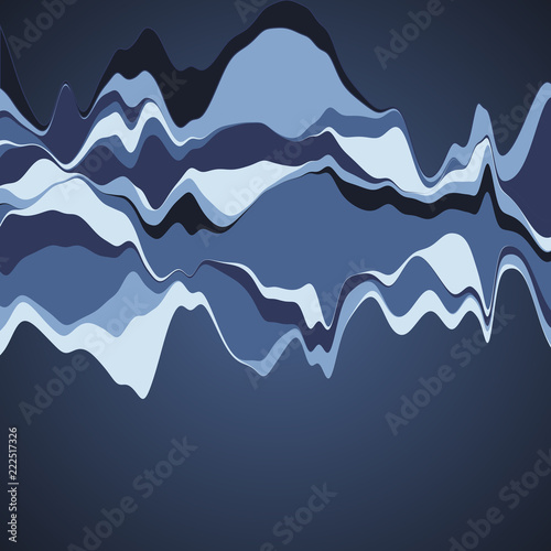 Big data visualization. Streamgraph. Futuristic infographic. Inf