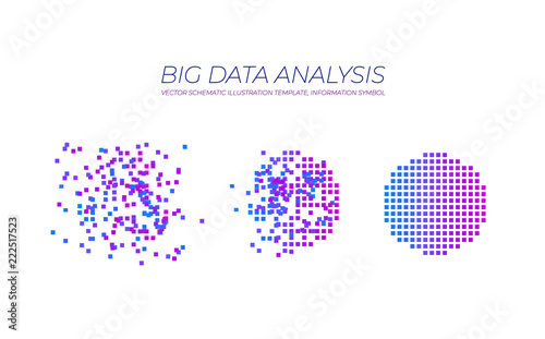 Vector Big Data Illustration, Technology Elements Isolated, Data Analysis Concept.