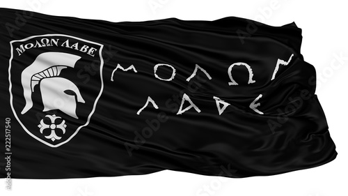 Molon Labe Isolated Flag With White Background, 3D Rendering photo
