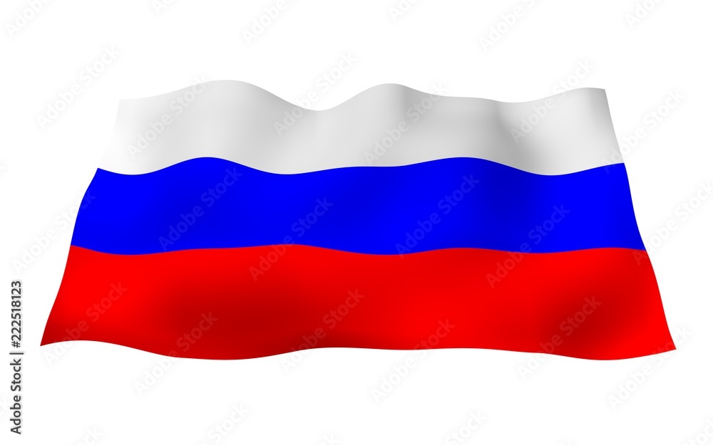 Waving flag of the Russian Federation. The National. State symbol of the Russia. 3D illustration Waving flag of the Russian Federation. The National. State symbol of the Russia. 3D illustration