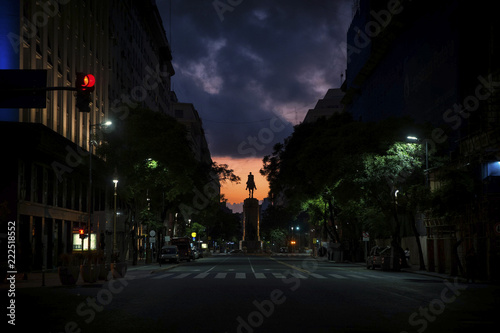 Sunset in downtown Buenos Aires