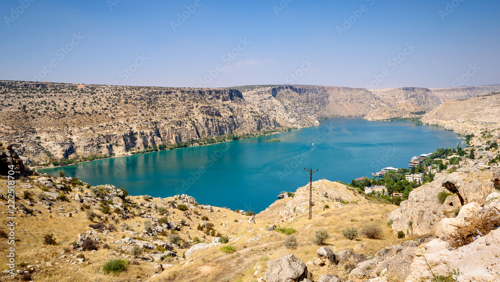 Halfeti die versunkene Stadt in Sanliurfa / Urfa / Türkei im Fluss Firat