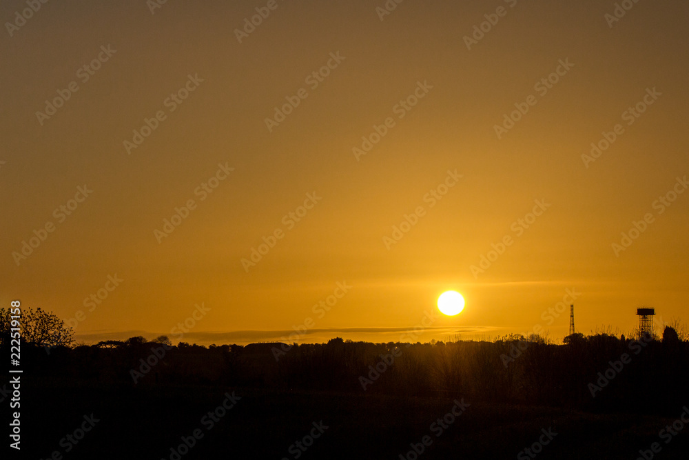 Sunset with silhouettes 