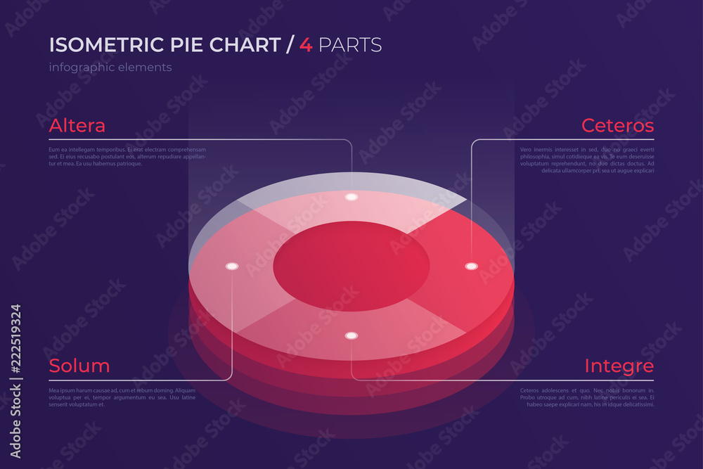Vector isometric pie chart design, modern template for creating Stock ...