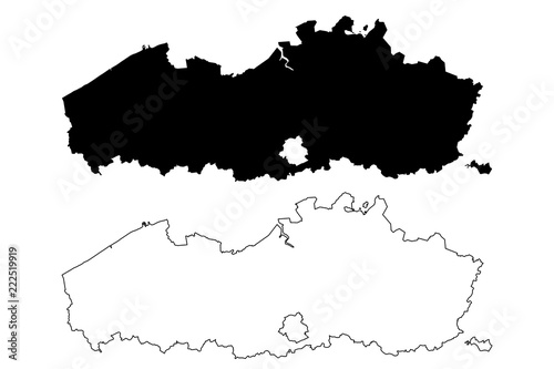 Flanders  Community and region of Belgium  Kingdom of Belgium  map vector illustration  scribble sketch Flanders map