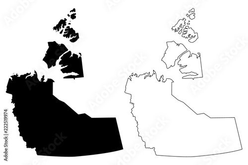 Northwest Territories (provinces and territories of Canada) map vector illustration, scribble sketch Northwest Territories map