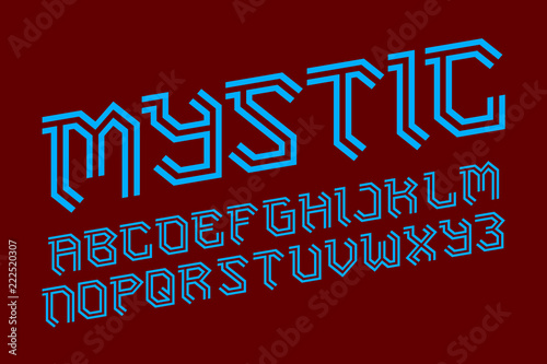 Mystic alphabet. Gaming stylized font. Isolated english alphabet.