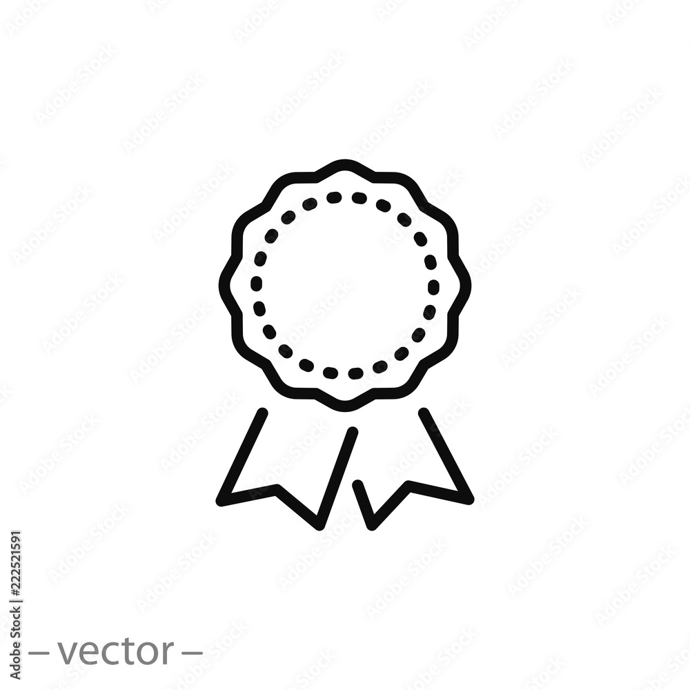 cockade icon, award linear sign isolated on white background - editable vector illustration eps10 cockade icon, award linear sign isolated on white background - editable vector illustration eps10