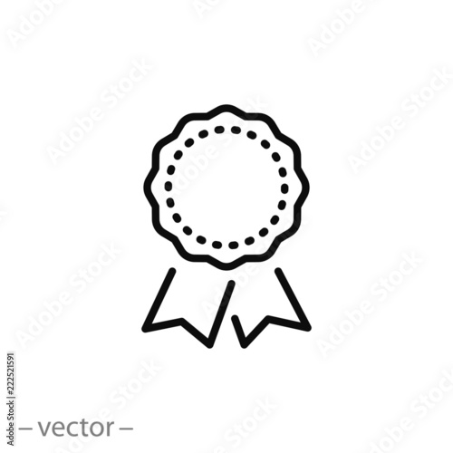 cockade icon, award linear sign isolated on white background - editable vector illustration eps10 photo