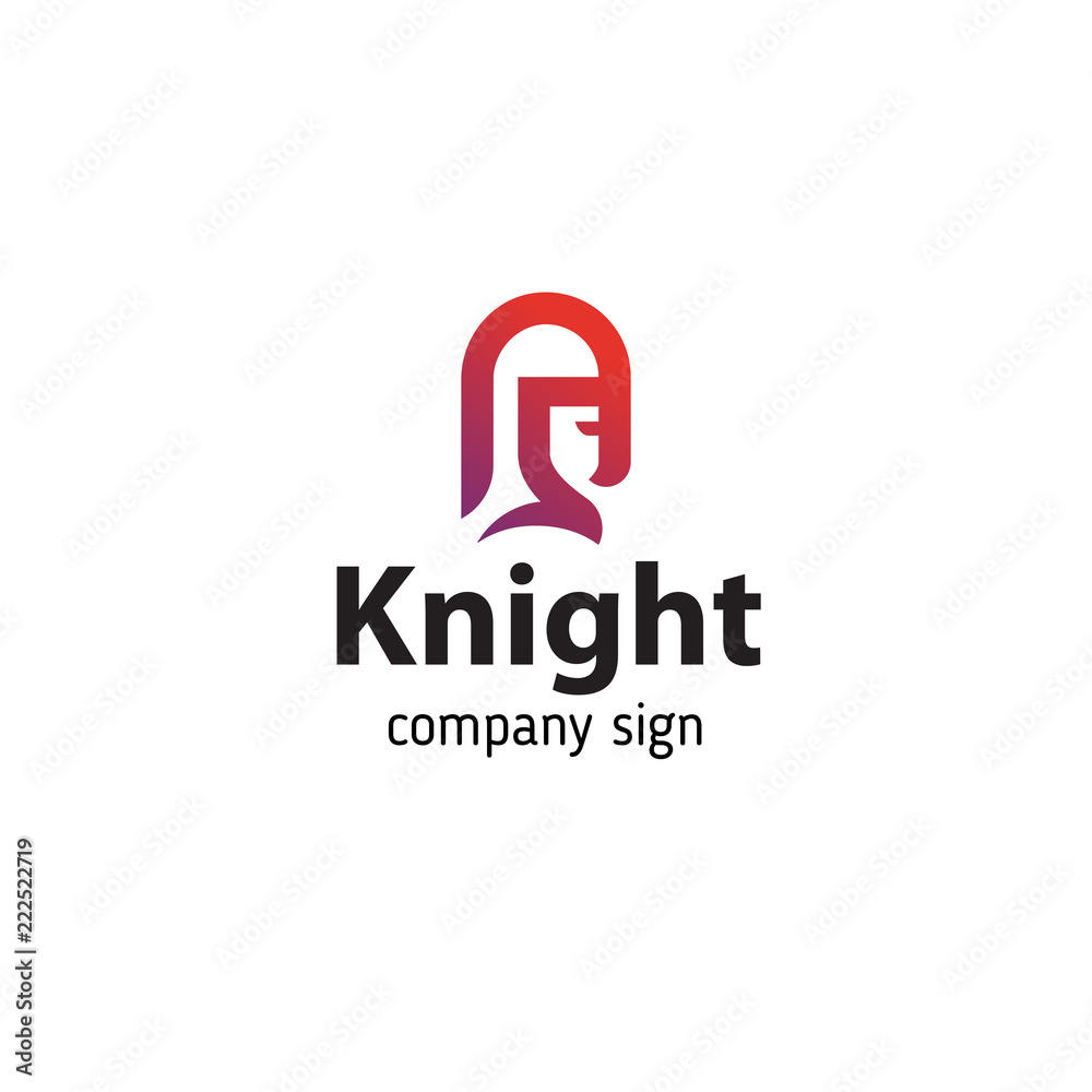 logo in modern style knight in helmet, portrait in profile logo in modern style knight in helmet, portrait in profile