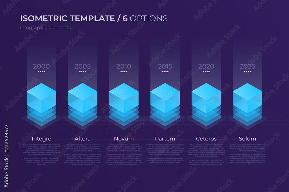 Vector design with isometric elements, template for creating inf Stock ...