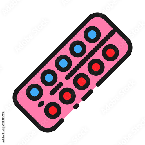 Oral contraception line vector icon. World Contraception Day.